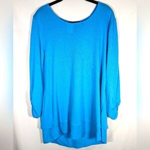 NWT Grace Elements 3/4 Long Sleeve Top Aqua Lagoon with Rap Back Size XL